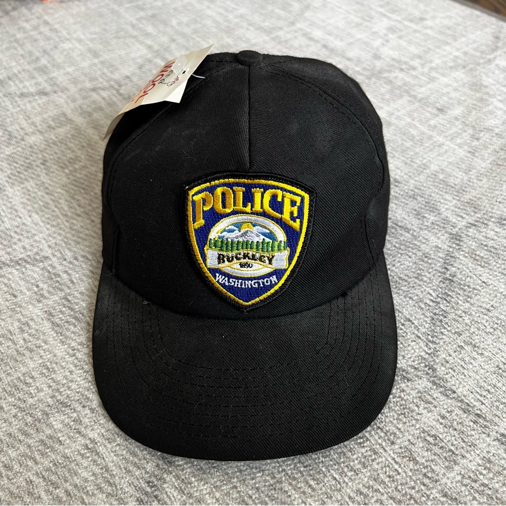 Vintage 1990s Buckley Washington Police Department Men’s Black SnapBack Hat NEW